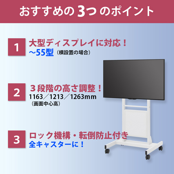 【別途送料有り】 Plus 【法人限定】50型ミーティングディスプレイ スリムスタンドセット MTDS-50-ST