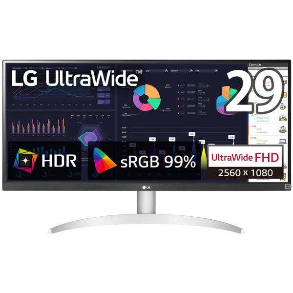 LG Electronics Japan ゲーミング液晶ディスプレイ 29型/2560×1080/HDMI、DisplayPort、USB Type-C/白/スピーカー有 29WQ600-W