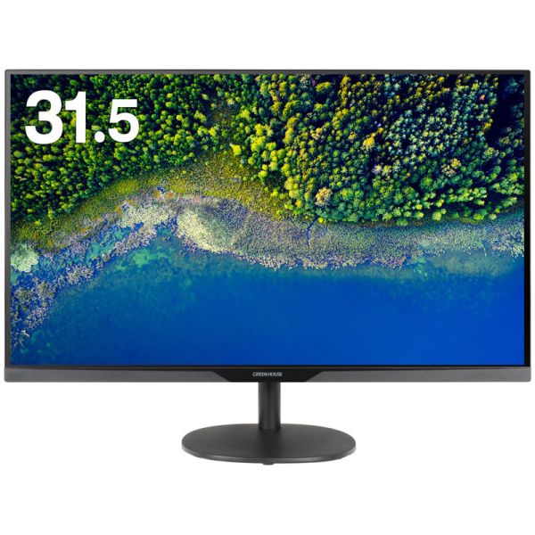グリーンハウス 31.5型ワイド液晶ディスプレイ/1920×1080/HDMI×1、DisplayPort×1、D-Sub15×1/スピーカー：あり GH-LCW32C-BK