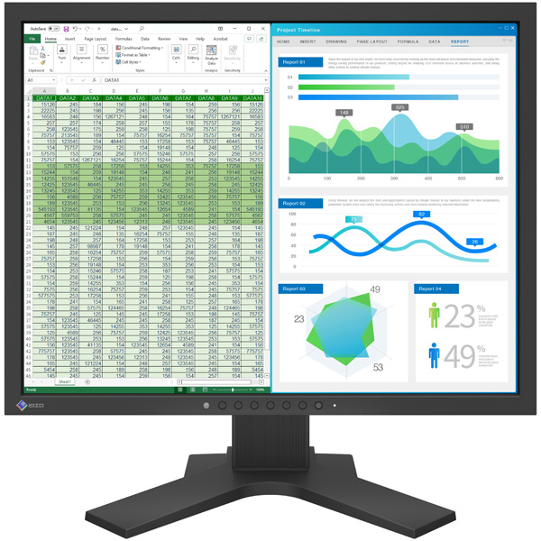 EIZO 液晶ディスプレイ 21.3型/1600×1200/DVI、D-Sub、DisplayPort/BK/スピーカー無 S2134-HBK