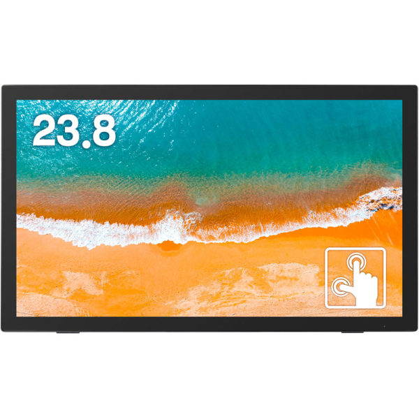 グリーンハウス 23.8型タッチパネルLED液晶ディスプレイ/1920×1080/HDMI、DisplayPort、mini D-Sub15/ブラック/スピーカー GH-LCT24C-BK