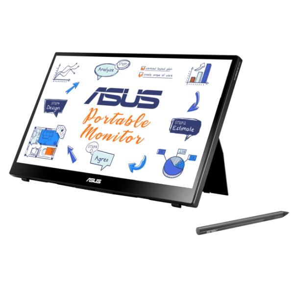 ASUS TeK 液晶ディスプレイ14型/1920×1080/USB Type-C、HDMI/ASUSフリッカーフリー、ブルーライト軽減/マルチタッチ MB14AHD
