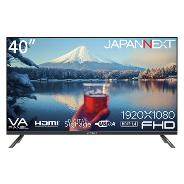 JAPANNEXT 液晶ディスプレイ 40型/1920×1080/HDMI×2、USB×2/ブラック/スピーカー有/1年保証 JN-V40TFHD-U