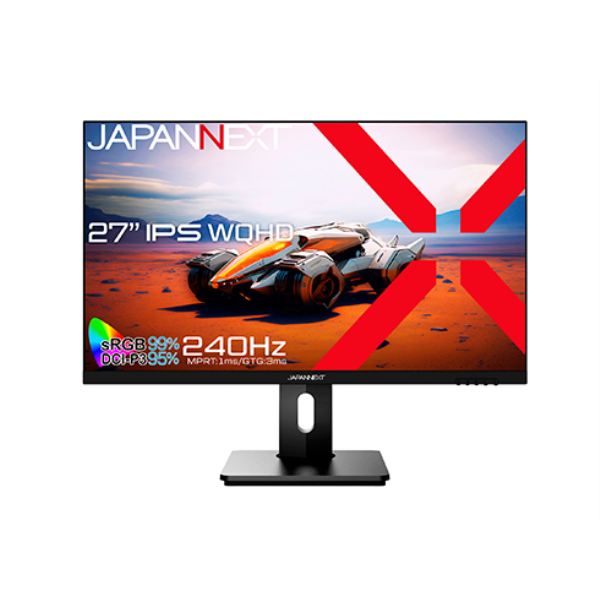 JAPANNEXT ゲーミング液晶ディスプレイ 27型/2560×1440/DP×2、HDMI×2/BK/スピーカー/1年保証 JN-27IPS240WQHDR-HSP