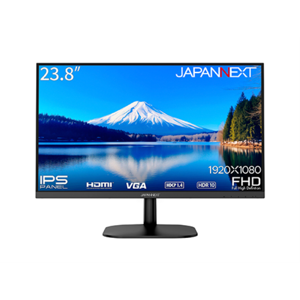 JAPANNEXT 液晶ディスプレイ 23.8型/1920×1080/HDMI×1、VGA×1/ブラック/スピーカー有/1年保証 JN-IPS2382FHDR