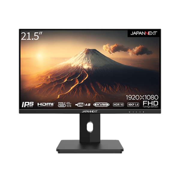 JAPANNEXT 液晶ディスプレイ/21.5型/1920×1080/HDMI×1、USB Type-C×1/黒/スピーカー/1年保証 JN-I215FLFHSP-C65W