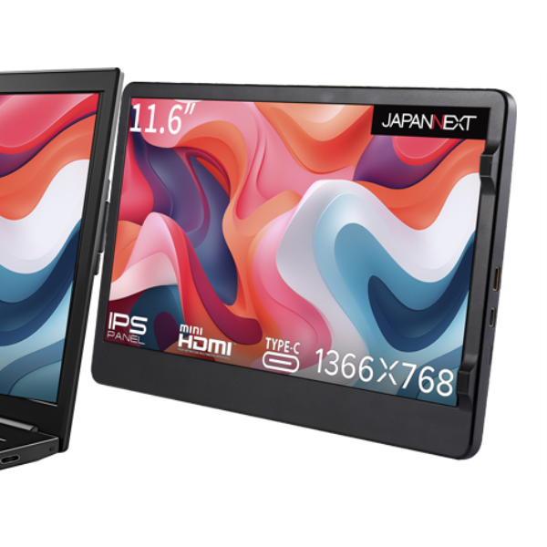 JAPANNEXT 液晶ディスプレイ 11.6型/1366×768/miniHDMI×1、USB Type-C×1/黒/1年保証 JN-MDO-IPS116