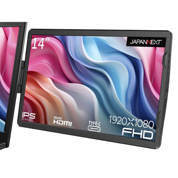JAPANNEXT 液晶ディスプレイ 14型/1920×1080/miniHDMI×1、USB Type-C×1/黒/1年保証 JN-MDO-IPS140FHD