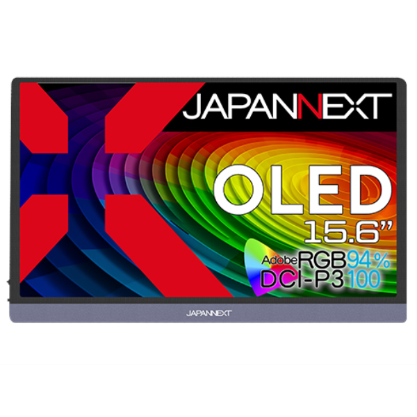 JAPANNEXT 有機ELディスプレイ 15.6型/3840×2160/HDMI×1、USB-C×2/ブラック/スピーカー有/1年保証 JN-MD-OLED156UHDR