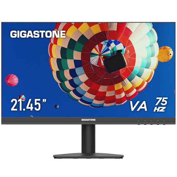 Gigastone 液晶モニター 21.45型/1920×1080/HDMI、VGA/BK/VAパネル/178度広視野角/75Hz/ブルーライト軽減 GJLA-22FA51-2145