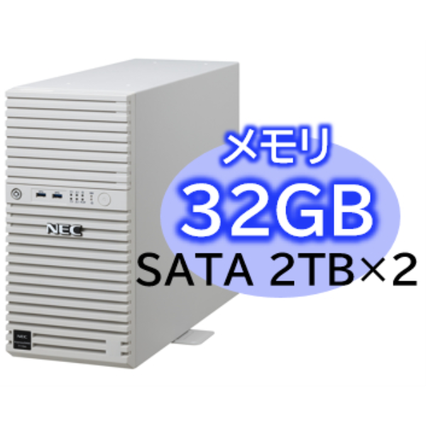 NEC Express5800/D/T110m Xeon E-2414 4C/32GB/SATA 2TB*2 RAID1/W2022/タワー 3年保証 NP8100-2995YP7Y