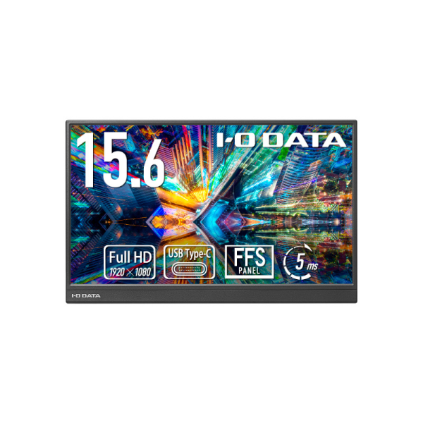 I-O DATA モバイルディスプレイ 15.6型/1920×1080/HDMI(ミニ)、USB Type-C(DisplayPort Alt Mode)/ブラック LCD-YC162HX