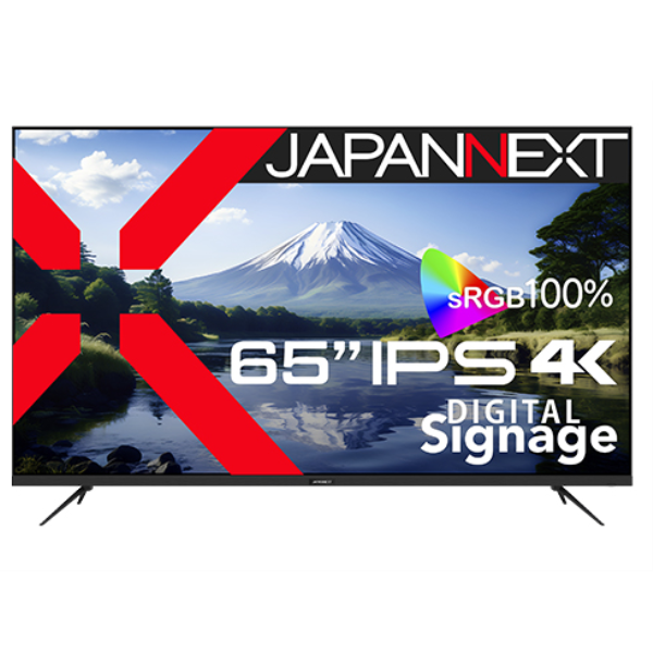 【別途送料有り】 JAPANNEXT 【法人限定】液晶ディスプレイ 65型/3840×2160/HDMI×3、USB×1/ブラック/スピーカー有/1年保証 JN-IPS65UHD-U