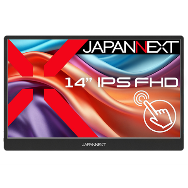 JAPANNEXT タッチパネル対応液晶ディスプレイ 14型/1920×1080/HDMI×1、USB-C×2/ブラック/スピーカー有/1年保証 JN-MD-IPS14FHDR-T