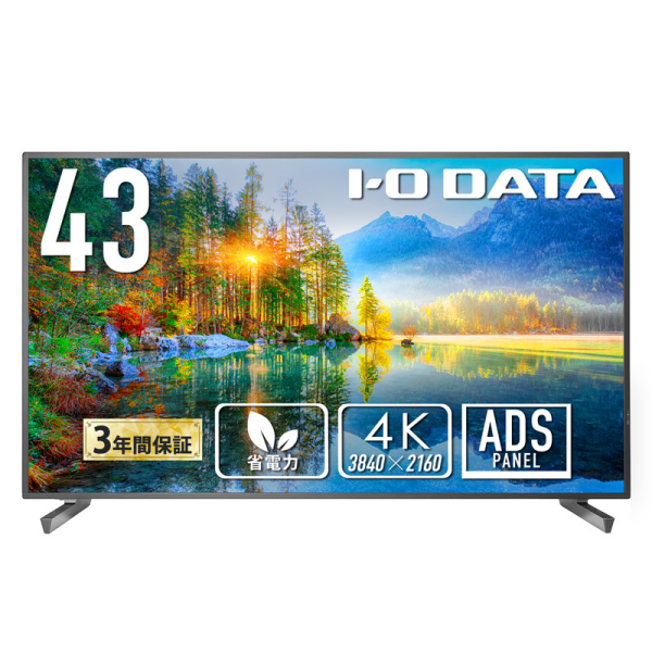 【別途送料有り】 I-O DATA 【法人限定】ワイド液晶ディスプレイ 42.5型/3840×2160/HDMI、D-sub9ピン(オス)/黒/スピーカー LCD-U431D