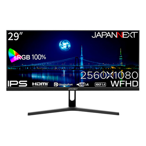 JAPANNEXT 液晶ディスプレイ 29型/2560×1080/HDMI、DP×1/ブラック/スピーカー有/1年保証 JN-IPS292WFHD