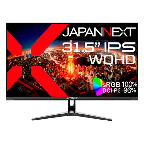 JAPANNEXT 液晶ディスプレイ 31.5型/2560×1440/DP、HDMI、USB-C×1/ブラック/スピーカー有/1年保証 JN-IPS315WQHDR-C65W