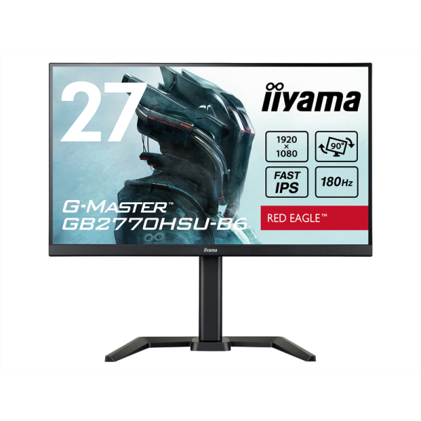 iiyama ゲーミング液晶ディスプレイ 27型/1920×1080/HDMI、DisplayPort/黒/スピーカー/IPS/180Hz/昇降/回転 GB2770HSU-B6
