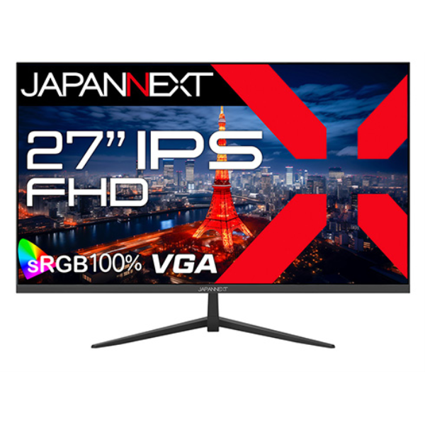 JAPANNEXT 液晶ディスプレイ 27型/1920×1080/HDMI×1、VGA×1/ブラック/スピーカー有/1年保証 JN-IPS271FHD