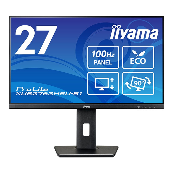 iiyama 【法人限定】液晶ディスプレイ 27型/1920×1080/HDMI、DP/黒/スピーカー/IPS/昇降/回転/5年保証 XUB2763HSU-B1