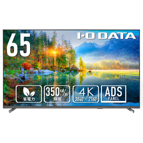【別途送料有り】 I-O DATA 【法人限定】ワイド液晶ディスプレイ65型/3840×2160/HDMID-sub9ピン/BK/スピーカー/3辺フレームレス4K液晶 LCD-U651DX