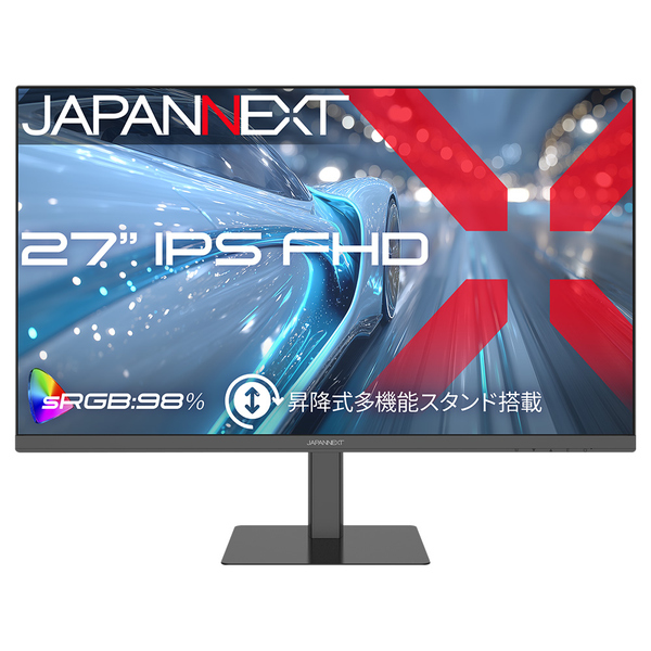 JAPANNEXT 液晶ディスプレイ 27型/1920×1080/HDMI×1、DP×1/ブラック/スピーカー有/2年保証 JN-27IPS120F-HSP