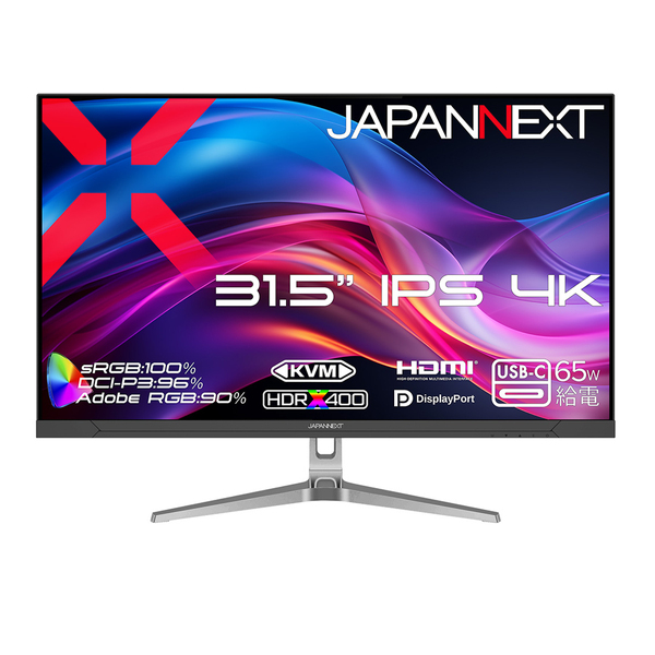 JAPANNEXT 液晶ディスプレイ 31.5型/3840×2160/HDMI×1、DP×1、USB-C×1/ブラック/スピーカー有/2年保証 JN-EiB315U-C6