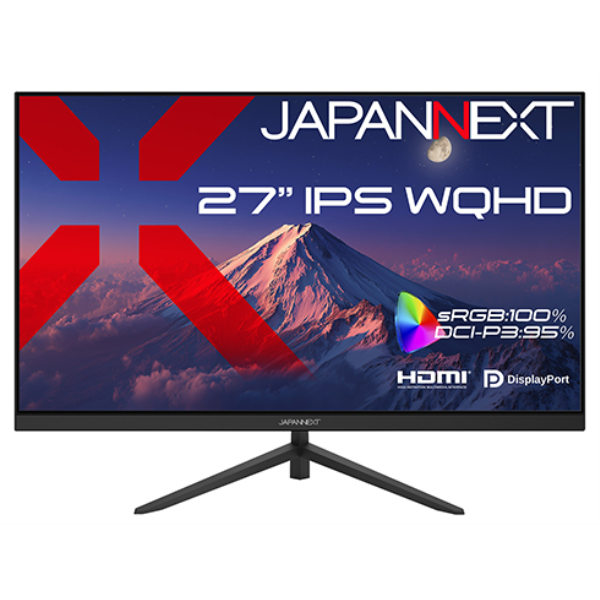 MEDIAEDGE 液晶ディスプレイ 27型/2560×1440/HDMI×1、DP×1/ブラック/スピーカー有/2年保証 JN-i27Q2