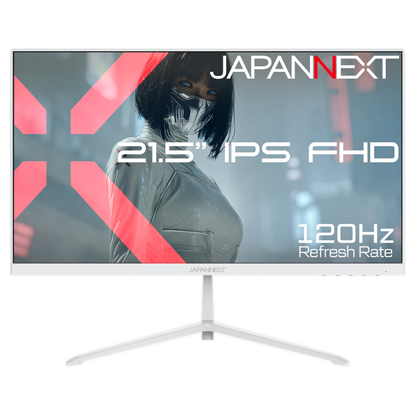 JAPANNEXT 液晶ディスプレイ 21.5型/1920×1080/HDMI×1、DP×1/ホワイト/スピーカー有/2年保証 JN-IPS215G120F-W