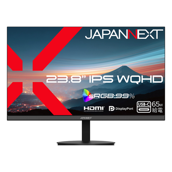 JAPANNEXT 液晶ディスプレイ 23.8型/2560×1440/HDMI×1、DP×1、USB-C×1/ブラック/スピーカー有/2年保証 JN-IPS238Q-C6