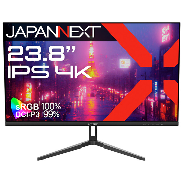 JAPANNEXT 液晶ディスプレイ 23.8型/3840×2160/HDMI×2、DP×1/ブラック/スピーカー有/2年保証 JN-IPS238U