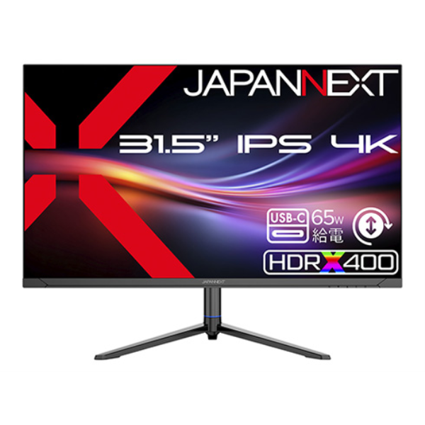 JAPANNEXT 液晶ディスプレイ 31.5型/3840×2160/HDMI×1、DP×1、USB-C×1/ブラック/スピーカー有/2年保証 JN-IPSB315U-HSPC6