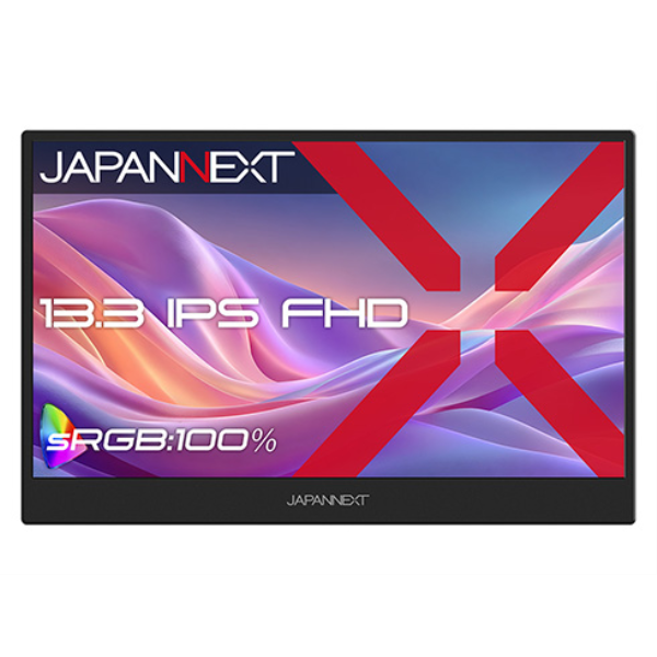 JAPANNEXT 液晶ディスプレイ 13.3型/1920×1080/miniHDMI×1、USB-C×2/ブラック/スピーカー有/2年保証 JN-MD-IPS133F