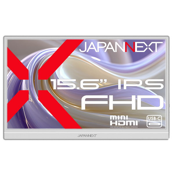 JAPANNEXT 液晶ディスプレイ 15.6型/1920×1080/miniHDMI×1、USB-C×1/ホワイト/スピーカー有/2年保証 JN-MD-IPS156F2-W