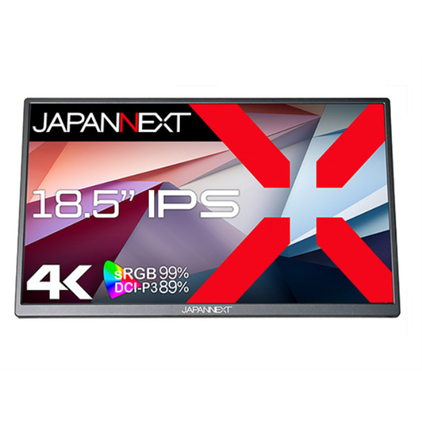 JAPANNEXT 液晶ディスプレイ 18.5型/3840×2160/HDMI×1、USB-C×2/ブラック/スピーカー有/2年保証 JN-MD-IPS185UHDR