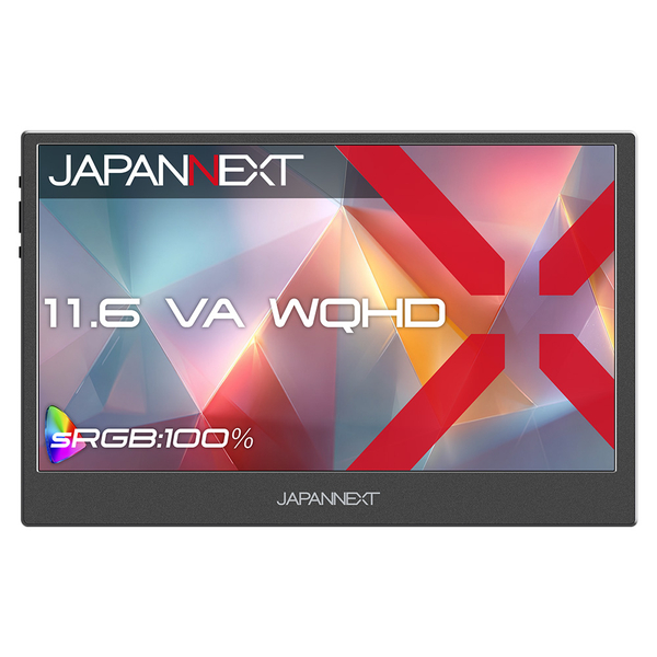 JAPANNEXT 液晶ディスプレイ 11.6型/2560×1440/miniHDMI×1、USB-C×2/ブラック/スピーカー有/2年保証 JN-MD-VE116Q