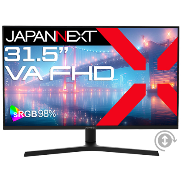 JAPANNEXT 液晶ディスプレイ 31.5型/1920×1080/HDMI×1、VGA×1/ブラック/スピーカー無/2年保証 JN-V315F2-HSP
