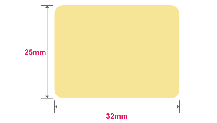 ラベル　標準7号　プロパー強粘　32×25　色付　2,000枚/巻　3巻セット 商品詳細