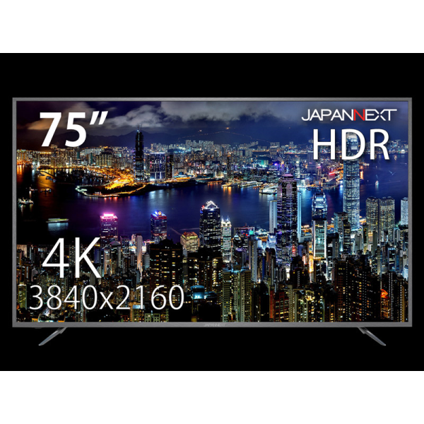 【別途送料有り】 JAPANNEXT 【法人限定】75型/3840×2160/HDMI /ブラック/スピーカー：あり JN-VT7500UHDR: