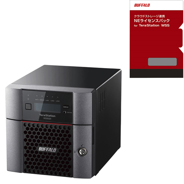 Buffalo TeraStation WSS デスクトップ2ベイNAS 4TB Workgroup NEライセンスパック 3年2TBセット  WS5220DN04W9-3Y2 | Webショップ SAKURA