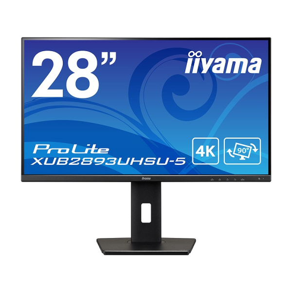iiyama 液晶ディスプレイ 28型/3840×2160/HDMI、DisplayPort/BK/スピーカー有/IPS方式パネル/昇降/回転 XUB2893UHSU-B5:
