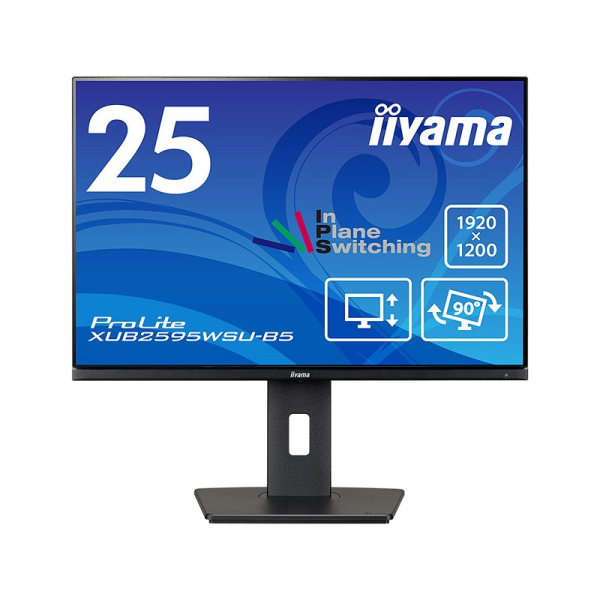 iiyama 液晶ディスプレイ 25型/1920×1200/D-sub、HDMI、DisplayPort/BK/スピーカー有/IPSパネル/昇降/回転 XUB2595WSU-B5: