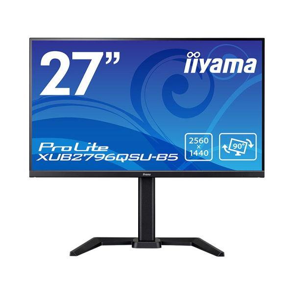 iiyama 液晶ディスプレイ27型/2560×1440/HDMI、DisplayPort/BK/スピーカー有/IPS方式パネル/昇降/回転 XUB2796QSU-B5: