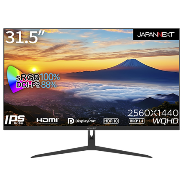 JAPANNEXT 液晶ディスプレイ/31.5型/2560×1440/DP×1、HDMI×2/ブラック/スピーカー：有 JN-IPS3150WQHDR: