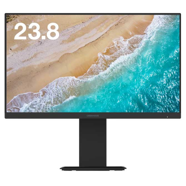 グリーンハウス 23.8型ワイド液晶ディスプレイ/1920×1080/HDMI、USB Type-C、DP/BK/スピーカー/5年保証/ADS/昇降 GH-LCW24RH-BK: