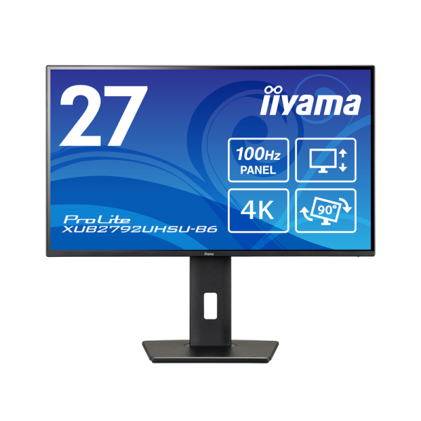 iiyama 液晶ディスプレイ 27型/3840×2160/HDMI、DP/黒/スピーカー：あり/IPS方式パネル/昇降/回転 XUB2792UHSU-B6: