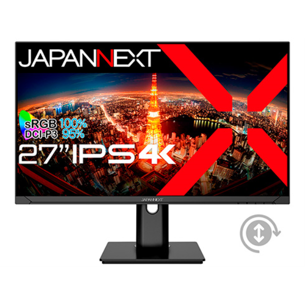 JAPANNEXT 液晶ディスプレイ 27型/3840×2160/DP×1、HDMI×2/スピーカー有/ブラック/1年保証 JN-IPS2710UHDR-HSP: